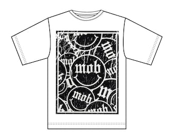 Oversized MOB White Tee, Silk Screen Shirt
