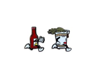 Hot Sauce Noodles Soft Enamel Pin Set, 1 Inch, Single Clutch