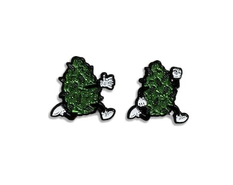 420 Soft Enamel Pin Set, 1 Inch, glitter Cap Pins