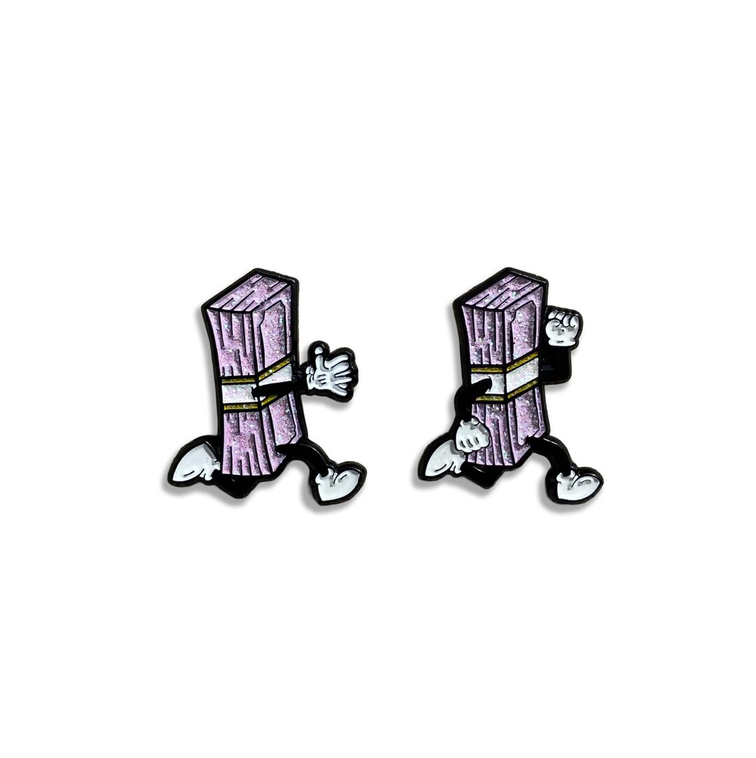 Running Money Stack Enamel Pin Set, Pink Glitter, 1-inch - Etsy