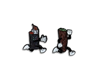 Lighter & Blunt Soft Enamel Pin Set, 1 Inch