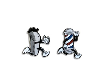 Barber Hard Enamel Pin Set, 1 Inch