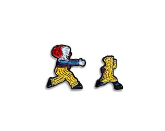 Cartoon Horror Clown Enamel Pin Set, 90s Movie Pins
