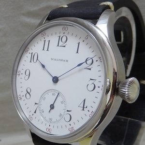 Waltham Vintage 12s Pocket Marriage Watch Conversion 44mm Wrist Watch 1894 Model