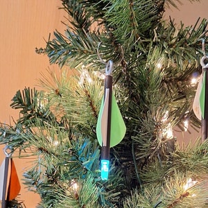 Archery Themed Arrow Christmas Ornament, Random Colors, Keychain, Backpack Zipper fob, From Real Used Carbon Arrow