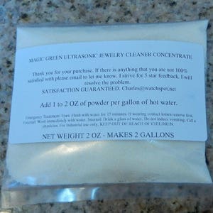 Jewelry Cleaner CONCENTRATED Solution MAKES 2 GALLONS Ultrasonic Compatible
