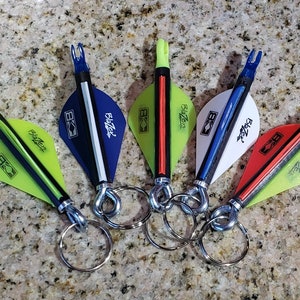 You Pick Colors Archery themed keychain, backpack zipper fob, real carbon arrow