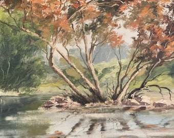Mid- Century Landscape Oil Signed 1953