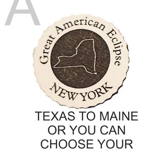 Wood Coin 2024 Souvenir I WAS MOONED on all. Funny Solar Eclipse Token Wood Coin Texas to Maine A state or B USA Path of 12 states image 4