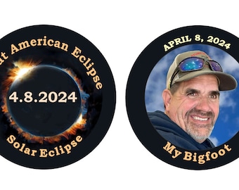 PHOTO Custom Full color Solar Eclipse coin or token  Great American Eclipse April 8 2024 A memorable gift for you. Group or personal photo