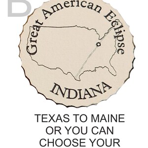 Wood Coin 2024 Souvenir I WAS MOONED on all. Funny Solar Eclipse Token Wood Coin Texas to Maine A state or B USA Path of 12 states image 5