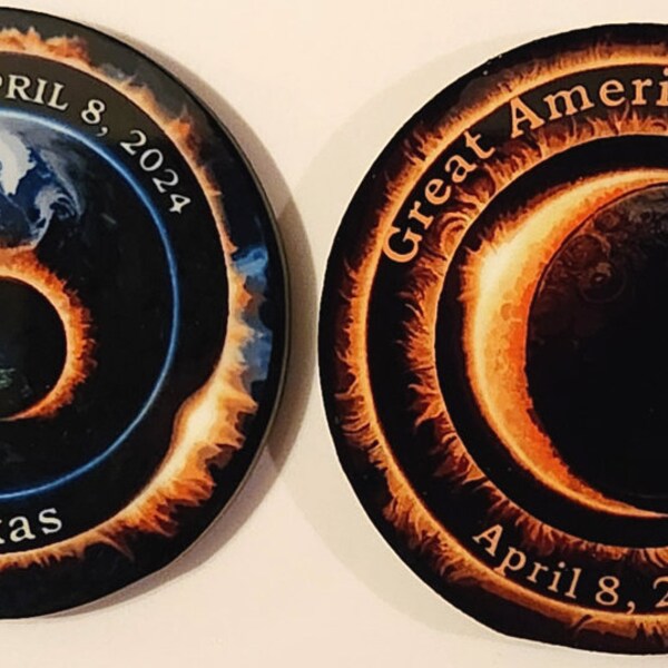 Full color Solar Eclipse coin or token Great American Eclipse April 8 2024 Cool memorable keepsake for your state or custom City of choice