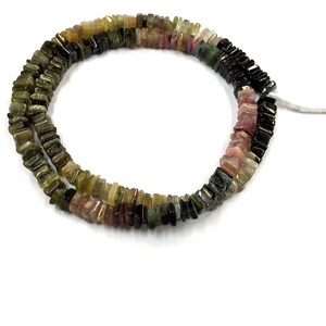 Natural Smooth Tourmaline Heishi Beads 5mm Gemstone Beads 16&quot; Strand