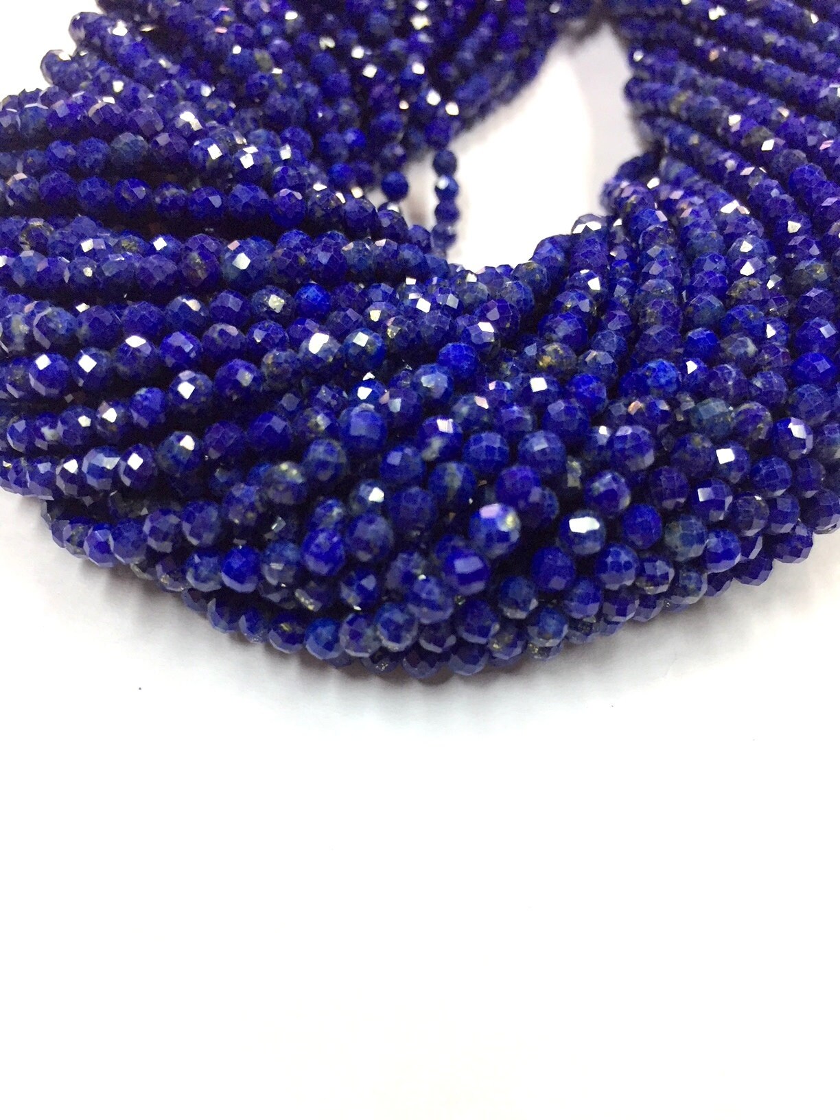 Natural Lapis Lazuli Faceted Rondelle Beads 3.5mm Lapis | Etsy