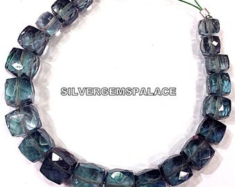AAAA+ Perles rares en forme de cube facetté en alexandrite Perles aux couleurs changeantes Pierre d'Alexandrite en brins d'Alexandrite 6-7.MM 5 pouces en gros.