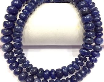 Natural Sodalite Smooth Rondelle Beads 6-9.MM Rondelle Beads Sodalite Gemstone Beads Plain Rondelle Beads Jewelry Making Beads Wholesale.