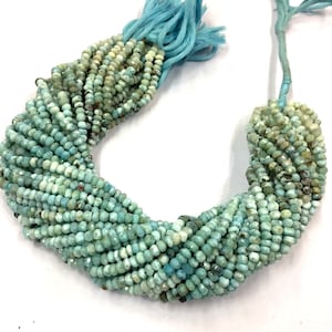 Natural Faceted Larimar Rondelle Beads 5mm Gemstone Beads 13 Inch Strand