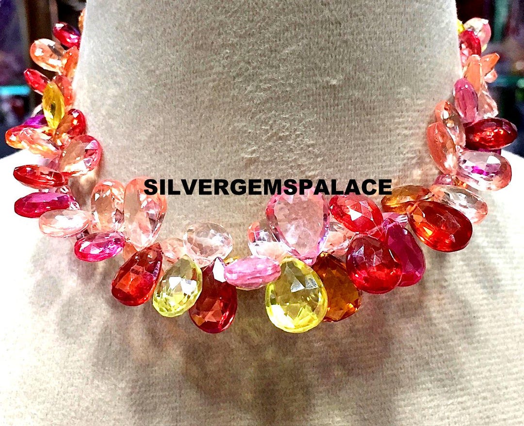 Perles Facettées En Saphir Padparadscha AAAA+ (rose Pêche) 7-9mm - Rares, Neuves, Inde
