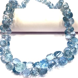 Extremely Rare~Aquamarine Faceted Onion Drops Beads Aquamarine Briolettes Aquamarine Gemstone Beads Aquamarine Strand Jewelry Making Beads.