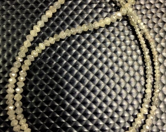 AAA QUALITY-Natural Grey Diamond Beads Sparkling Diamond Faceted Beads Diamond Rondelle Beads Jewelry Making Diamond Beads Shinning Beads