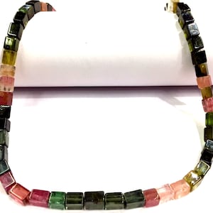 Extremely Rare~~Natural Multi Tourmaline Smooth Cube Shape Beads Tourmaline Box Shape Beads Tourmaline Gemstone Beads Jewelry Making Beads.