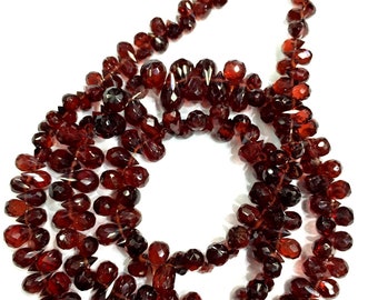Beautiful Sparkle Mozambique Garnet Teardrop Beads Garnet Faceted Briolettes Garnet Gemstone Beads Jewelry Making Drops Superb Quality