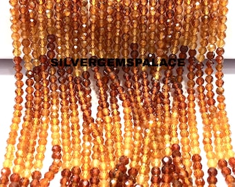 Natural Shaded Hessonite Garnet Rondelle Beads Faceted 3mm Garnet Beads Strand Multi Shaded Garnet String 13”
