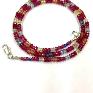 Natural Faceted Multi Red Corundum Rondelle Beads 4-5mm Gemstone Beads 18&quot; Strand Superb Quality