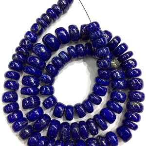 AAA QUALITY~~Natural Lapis Lazuli Smooth Rondelle Beads Gorgeous Hand Polished Beads Lapis Smooth Gemstone Beads Wholesale Gemstone Beads image 10