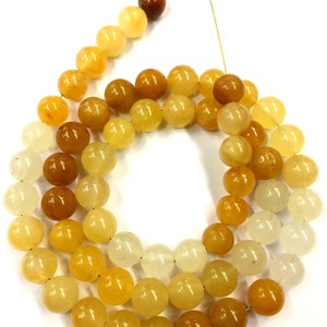 AAA QUALITY~~Very Rare Natural Yellow Sapphire Smooth Round Ball Beads Hand Polished Wonder Sapphire Round Beads Good Looking Sapphire