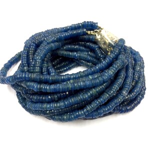 Natural Smooth Blue Jade Tyre Shape Beads 5.5mm Wheel Shape Gemstone Beads 18&quot; Strand