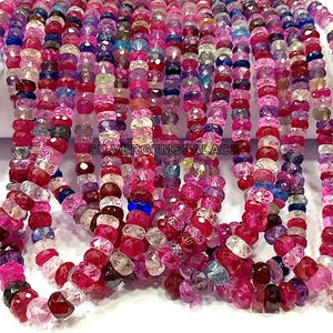 Wholesale Price~Multi Sapphire Faceted Rondelle Beads 4-5.MM Rondelle Beads Sapphire Gemstone Beads Graduated Beads Sparkle Beads 5 Strands.