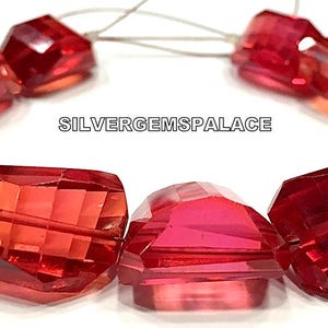 AAAA+ Rarest~Padparadscha Sapphire Faceted Nuggets Beads,Reddish Orange Color Beads,Sapphire Nuggets Gemstone Beads,Jewelry Making Beads 6”