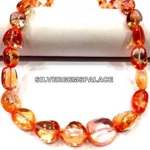 Extremely Rare~AAAA+ Padparadscha Sapphire Smooth Nuggets Beads Peach Sapphire Nuggets Beads Sapphire Gemstone Beads Jewelry Making Beads.