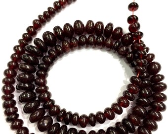 Natural Gemstone Garnet Smooth Gemstone Beads Garnet Rondelle Smooth Beads For Jewelry Making Beads Top Quality Red Garnet Beads
