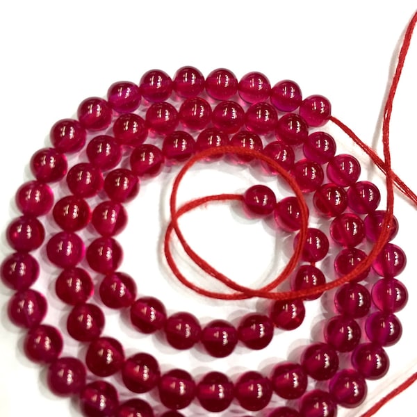 AAAA++ QUALITY So Gorgeous Ruby Corundum Smooth Round Ball Beads 5.MM Round Ruby Gemstone Beads Ruby Smooth Beads Wholesale Ruby Beads.