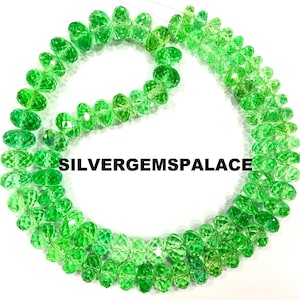 Extremely Rare~Green Spinel Faceted Rondelle Beads Faceted Spinel Beads Necklace Green Spinel Gemstone Beads 7/10mm Rondelle Beads Wholesale