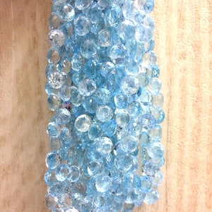 AAA~Natural Sky Blue Topaz Faceted Onion Beads Topaz Briolettes Sky Topaz Gemstone Beads Topaz Beads Strand.