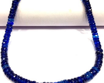 Extremadamente hermoso ~ zafiro azul facetado forma de neumático cuentas zafiro plano rondelle cuentas Royal azul zafiro cuentas preciosas precio al por mayor.