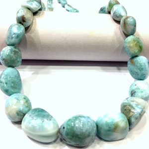 AAA Quality~Rare Natural Larimar Smooth Nuggets Beads Gorgeous Larimar Polished Nuggets Beads Larimar Gemstone Beads Jewelry Making Nuggets.
