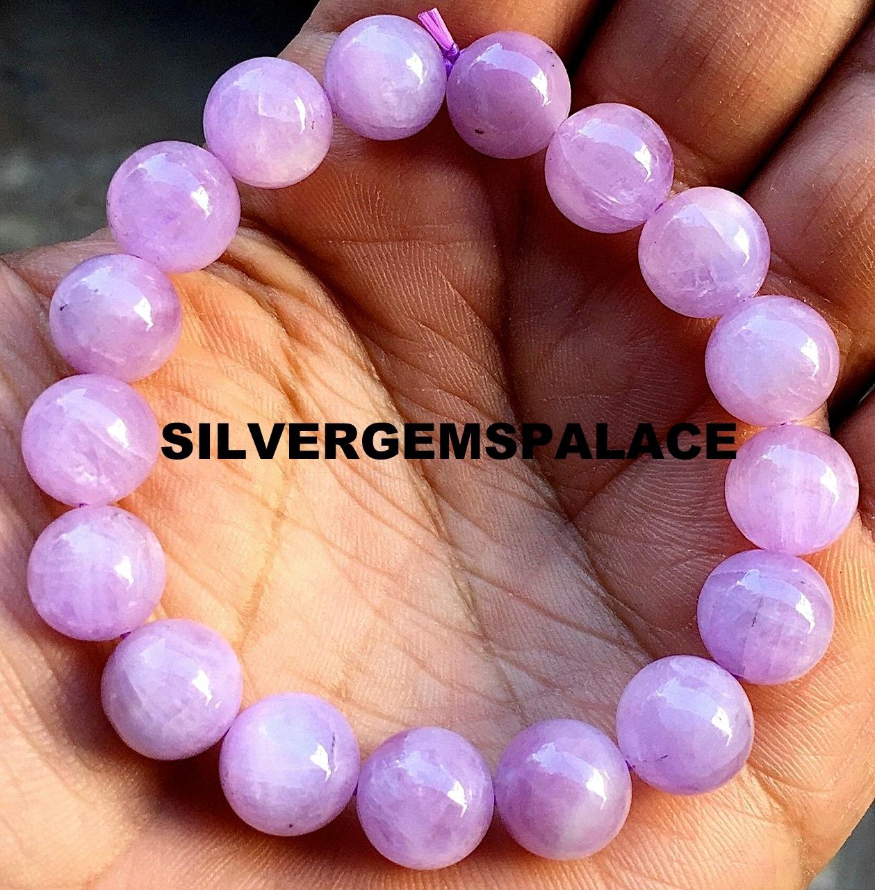 AAA+ Natural Kunzite Beads Bracelet 11mm Round Bracelet,Healing Bracelet,Energy Bracelet,Jewelry Gifts,Kunzite Gemstone Beads Gift For Her.