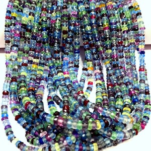 Extremely Beautiful~~Full Sparkling~~Natural Multi Sapphire Faceted Rondelle Beads 4.MM Sapphire Gemstone Strand Beads Jewelry Making Beads.