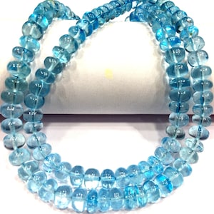 AAA Quality~Natural Sky Blue Topaz Smooth Rondelle Beads 7.MM Sky Topaz Gemstone Beads Rare Blue Topaz Rondelle Beads Topaz Strand Beads.