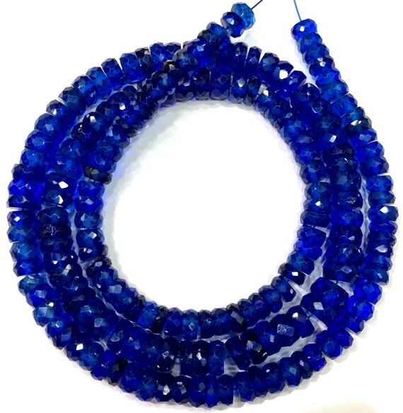 Fil De Perles En Saphir Bleu Naturel, Forme Rondelle, 7x7 à 11x11 Mm (environ 39 Cm)