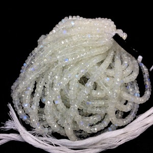 Natural Faceted Blue Fire White Rainbow Rondelle Beads 5mm Loose Gemstone Beads 16&quot; Strand Top Quality New Arrival