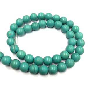 Turquoise Round Ball Beads Beads 9.5mm Approx Plain Gemstone Beads 15&quot; Strand