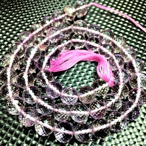 AAAA+ QUALITY~~Natural Pink Amethyst Faceted Round Ball Beads Great Sparkling Pink Amethyst 7.MM Round Gemstone Beads Rare Amethyst Beads.