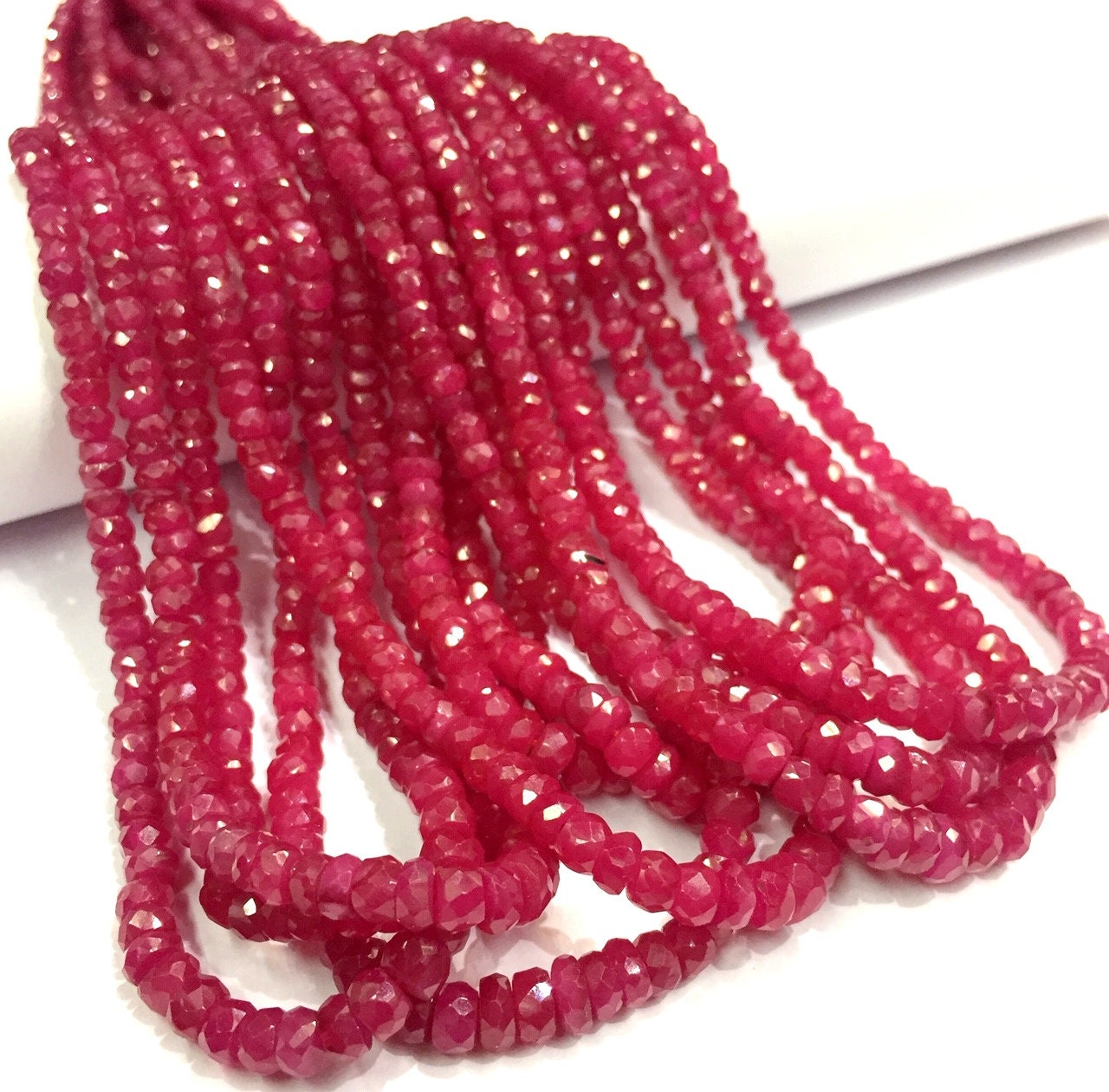 AAA QualityNatural Ruby Faceted Beads Pinkish Ruby Gemstone Etsy