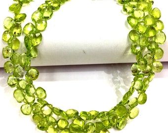 Natürliche grüne Peridot Facettierte Herz Briolettes Peridot Herz Form Perlen Peridot Edelstein Perlen Top Qualität Schmuck Machen Herz Perlen.