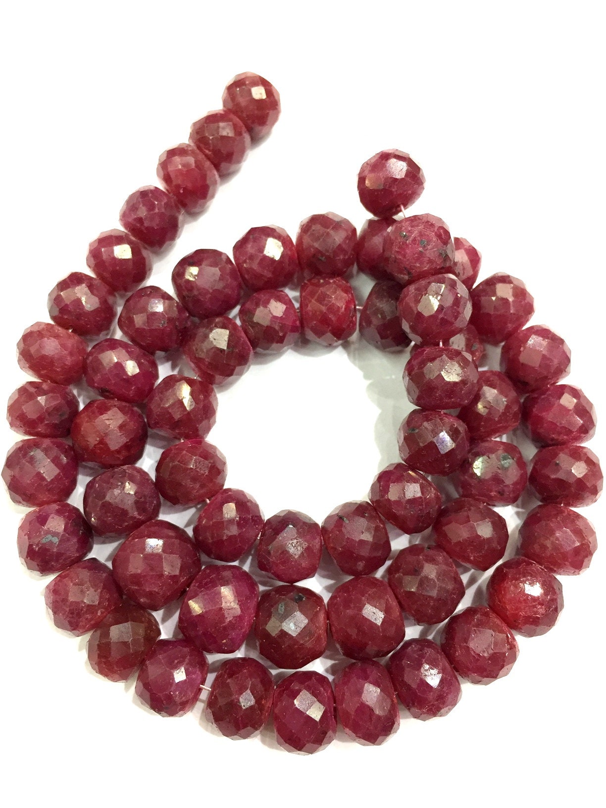 Natural Ruby Corundum Faceted Rondelle Beads Heated Ruby - Etsy